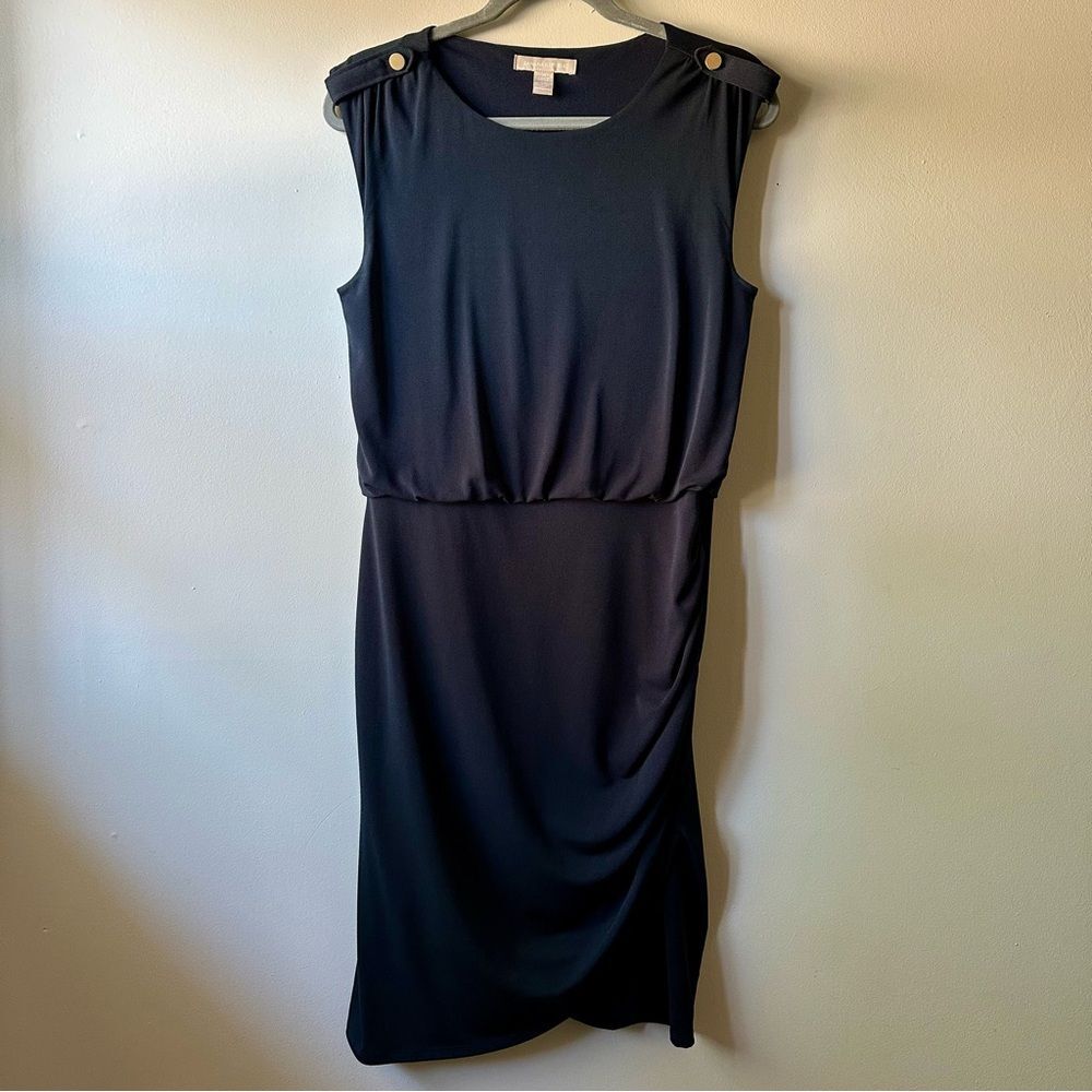 Banana Republic Tulip Navy Stretchy Career Office Classic Pencil Dress Size M